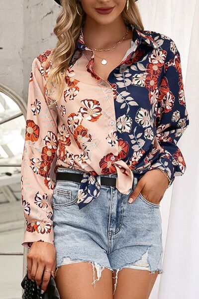 Floral Button Up Long Sleeve Shirt